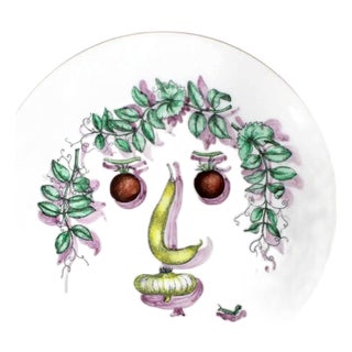 Ceramic Plate with Vegetable Face Fornasetti For Sale