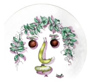 Ceramic Plate with Vegetable Face Fornasetti
