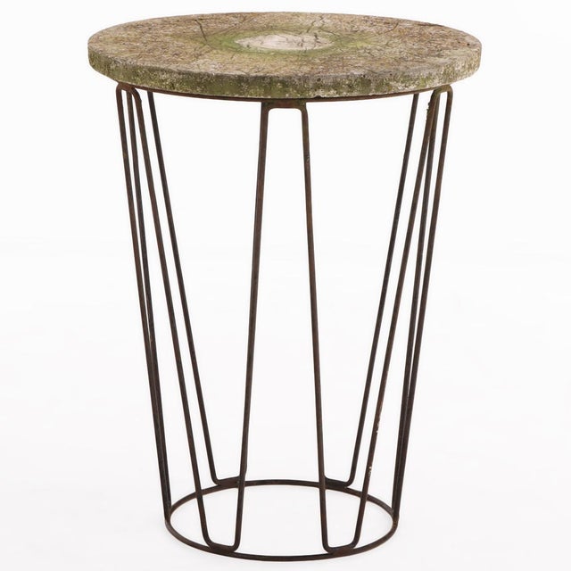 Mid 20th Century Modernist Stone-Top Iron Garden Table For Sale - Image 4 of 4