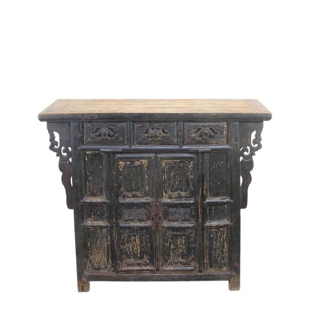 Black 3 Drawer Solid Wood Coffer For Sale - Image 4 of 13
