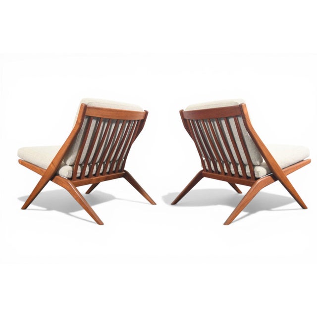 Mid 20th Century Pair of Folke Ohlsson Scissor Chairs in Teak for Dux For Sale - Image 11 of 12