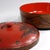 Red Japanese Round Hand-Painted Lacquered Lidded Box, 1890s For Sale - Image 8 of 10
