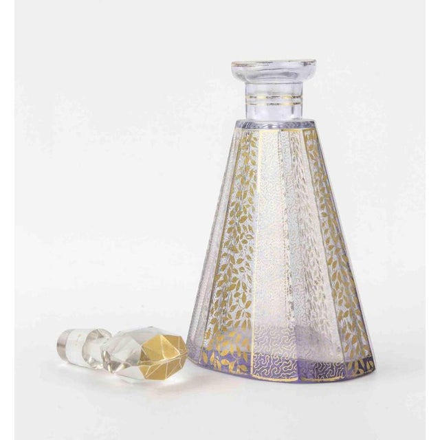 Art Deco Crystal Perfume Bottle attributed to Moser, 1930s For Sale - Image 4 of 8