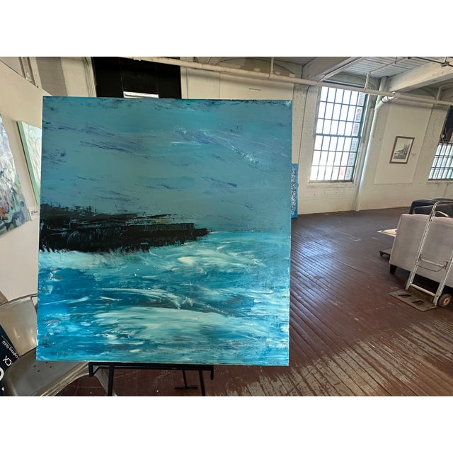 Contemporary Richard Gene Barbera "On Coming Storm" Oil on Canvas For Sale - Image 3 of 5