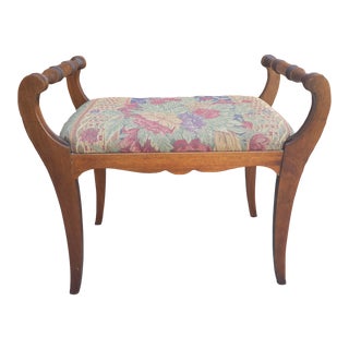 Victorian Mahogany and Tapestry Upholstered Bench For Sale