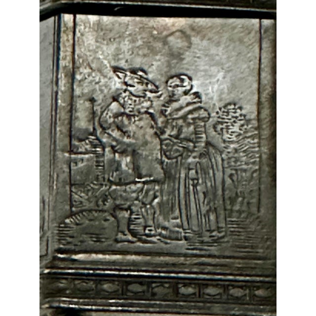 Silver Vintage 1985 Etched Sterling Silver Dutch Marriage Box/Trinket Box For Sale - Image 8 of 12