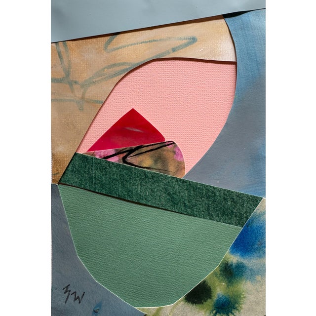 Abstract "Into the Sun 1" Original Mixed-Media Collage on Paper by Zac Woodiel For Sale - Image 3 of 9