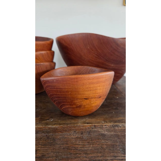 Mid 20th Century Danish Modern Sculptural Teak Caesar Salad Bowl Set, 5 Pieces For Sale - Image 15 of 15