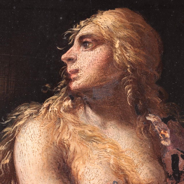 Figurative Scenes, Oil Paintings on Slate, Framed, Set of 2 For Sale - Image 3 of 16