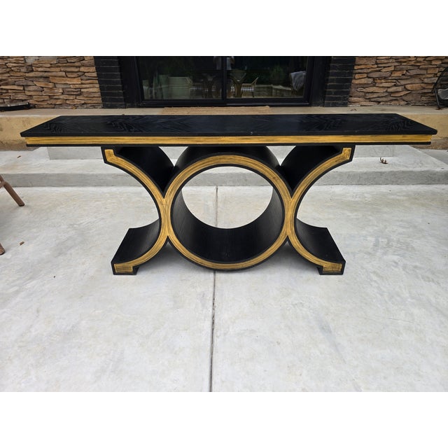 Global Views Black / Gold Console Table For Sale - Image 16 of 16