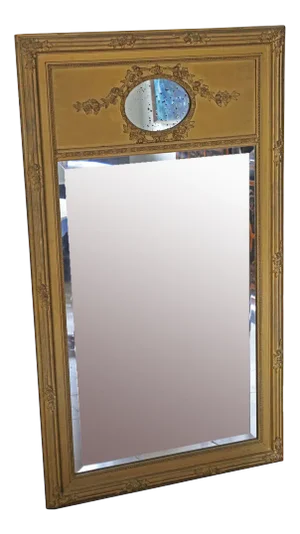 Large Gilt Floor Wall Overmantle Trumeau Mirror, 1890s