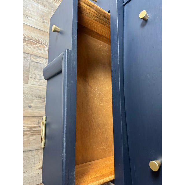 Harmony House 1960s Mid-Century Modern Navy Blue Long Dresser For Sale - Image 4 of 8