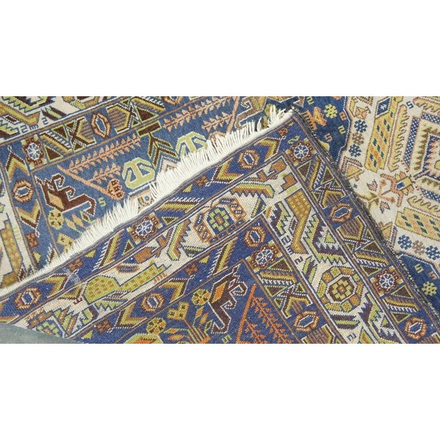 Beige Vintage Hand-Knotted Patterned Rug For Sale - Image 8 of 9