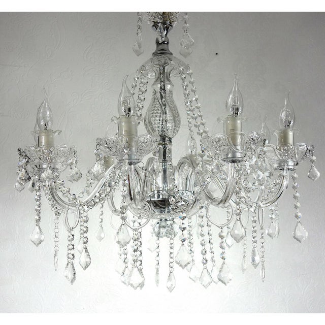 Glass Glass Crystal Chandelier from Unbekannt, 1990s For Sale - Image 7 of 7