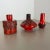 1980s German Studio Pottery Vase Objects in Red Black Ceramic from Otto Keramik, 1970, Set of 3 For Sale - Image 5 of 18