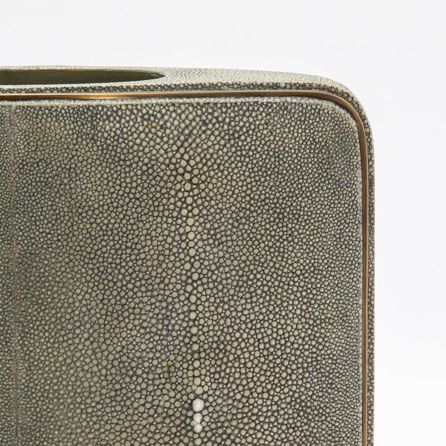Metal Shagreen Vase With Brass Details by R&y Augousti For Sale - Image 7 of 7