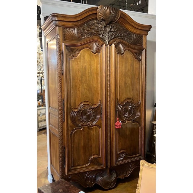 Wood Incredible 18th Century French Armoire With “Tree of Life” For Sale - Image 7 of 7