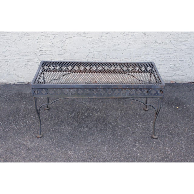 Vintage Wrought Iron Outdoor Coffee Table For Sale - Image 13 of 18