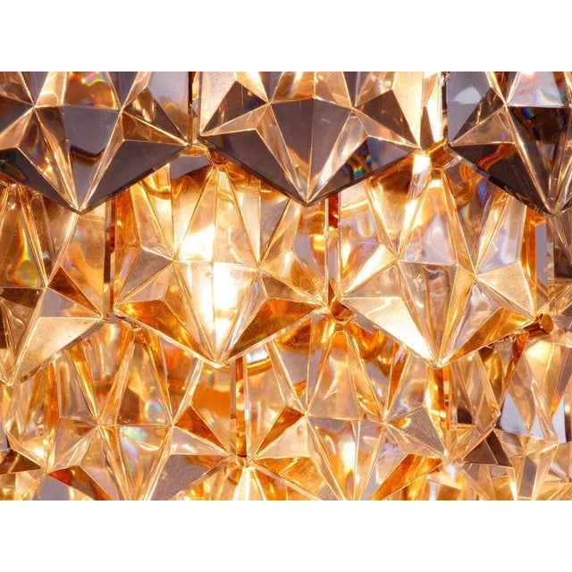 Metal Flush Mount in Crystal and Gilt Brass from Kinkeldey, Germany, 1970s For Sale - Image 7 of 11