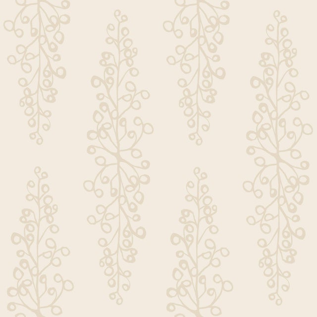 Contemporary Sample - Grapevine Wallpaper by Susan Hable in Taupe on Cream For Sale - Image 3 of 3