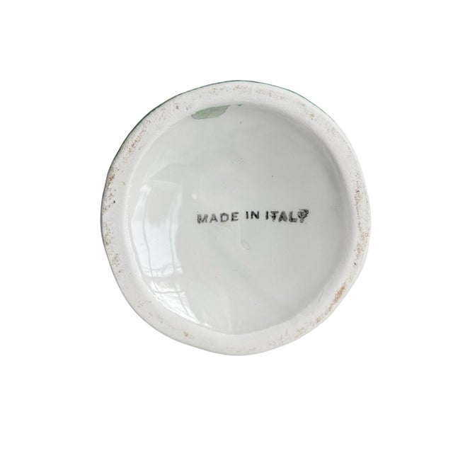 1970s Vintage Italian Majolica Floral Daffodil Hand Painted Candlesticks Set of 3 For Sale - Image 5 of 5