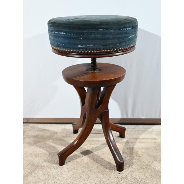 Piano Stool in Tinted Beech, 1900s For Sale - Image 6 of 18