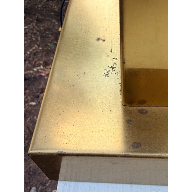 Monumental Brass Curtis Jere Table Lamp, Signed C Jere 1976 For Sale - Image 9 of 13