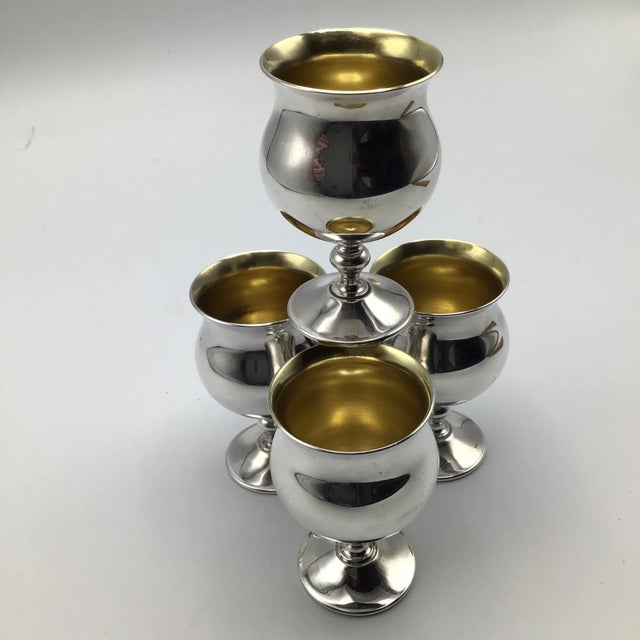 Sheridan Silver Plated Aperitif/Port Miniature Goblets-Set of 4 For Sale - Image 4 of 11