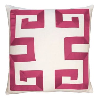 Empire Birch Pillow - Fuchsia Ribbon For Sale