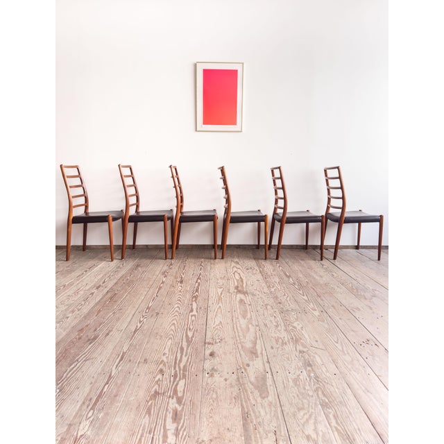 Dimensions: approx. 50 × 52 × 98 × 45 cm (width × depth × height × seat height) original set of six dining chairs designed...