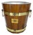 Wooden and Brass Ice Bucket, France, 1970s For Sale