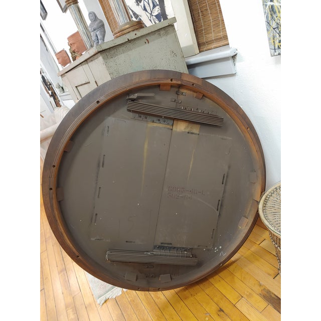 Wood 1964 Broyhill Saga Pedestal Walnut Dining Table With 2 Leaves For Sale - Image 7 of 10