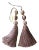 Pair of Beaded Satin Key Tassels in Lavender - Amethyst Color For Sale