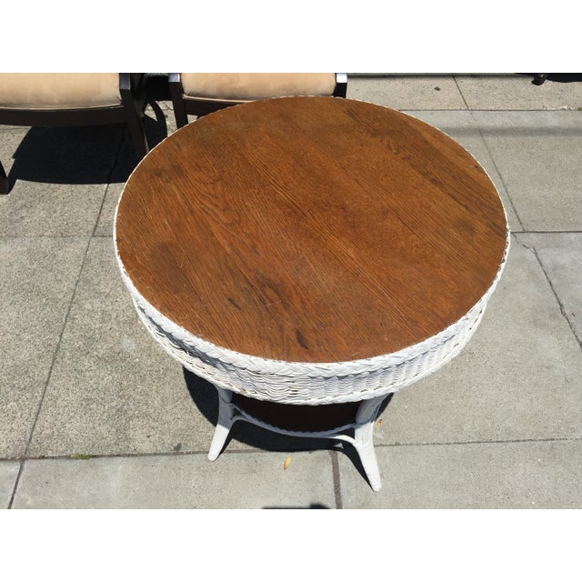 Heywood Wakefield Wicker Round Table Chairish