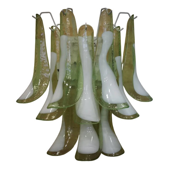 Green and White Murano Glass Wall Light from Mazzega, 1990s For Sale