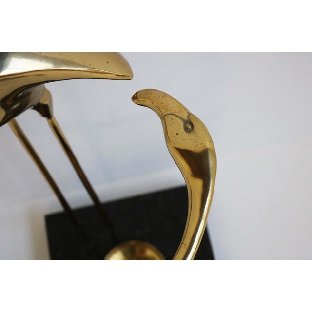Vintage Regency Flamingo Umbrella Stand in Black Marble & Brass by Willy Daro, 1960 For Sale - Image 6 of 8