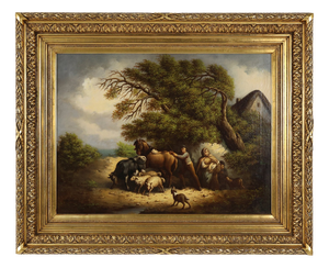 Belgian Artist, Large Baroque Scene, 1900, Oil on Canvas, Framed