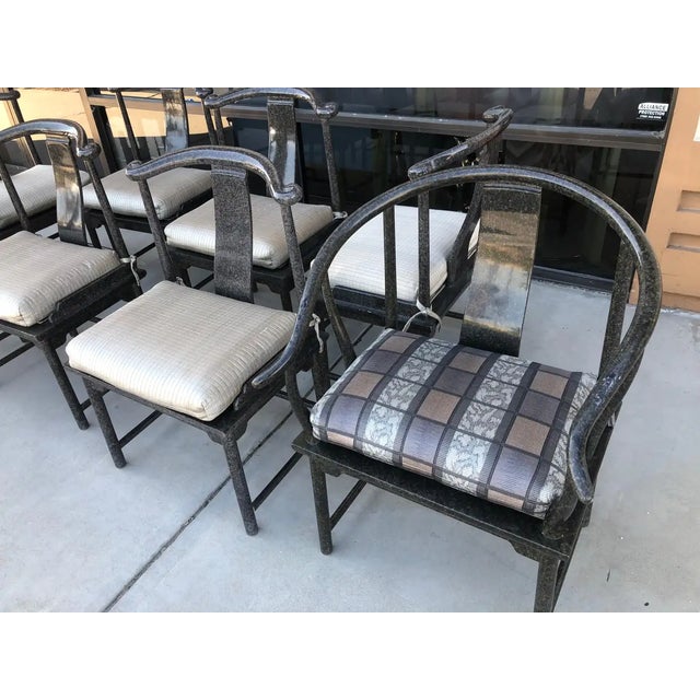 Modern Chinoiserie Marge Carson Custom Dining Chairs in Tortoise Finish - Set of 8 For Sale - Image 12 of 13
