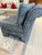 Navy Blue Pair of 1980s Slipper Chairs | Reupholstered Designer Velvet For Sale - Image 8 of 8