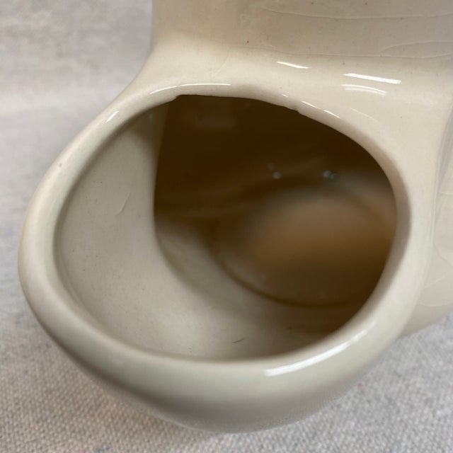 Vintage Scuttle Shaving Mug English Fox Hunt Scene by Liverpool Road Pottery and Antique Brush - 2 Piece For Sale - Image 9 of 12