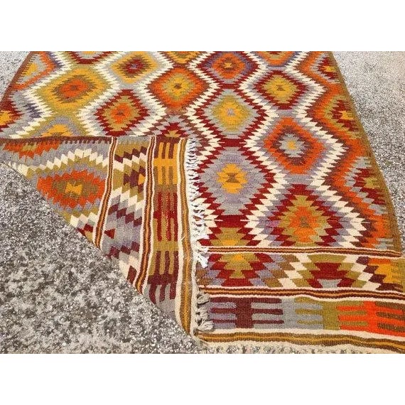 Vintage Turkish Kilim Rug - 5'3" X 7'2" For Sale In Raleigh - Image 6 of 6