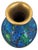 Mid-Century Chinese Cloisonné Floral Vase in Navy, Turquoise & Gold With Wood Stand For Sale - Image 4 of 4