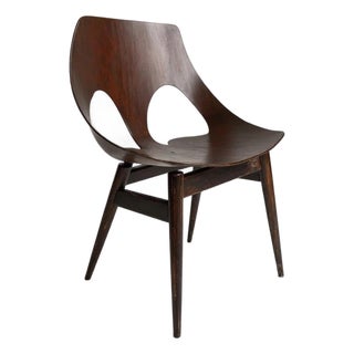 Mid-Century Modern Chair with Curved Plywood Seat from Carl Jacobs, 1950s For Sale