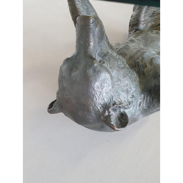 Metal Coffee Table with Bronze Bear Frame For Sale - Image 7 of 18