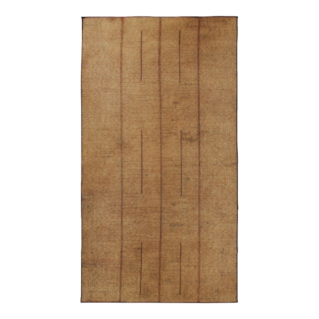Vintage Tuareg Mat, Beige With Vertical Geometric Stripes - Rug & Kilim For Sale