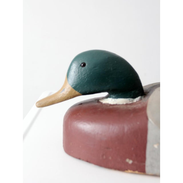 Vintage Folk Art Mallard Duck Decoy Large For Sale - Image 9 of 13