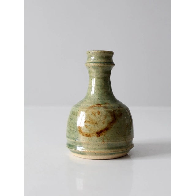 Contemporary Vintage Studio Pottery Bottleneck Vase For Sale - Image 3 of 9