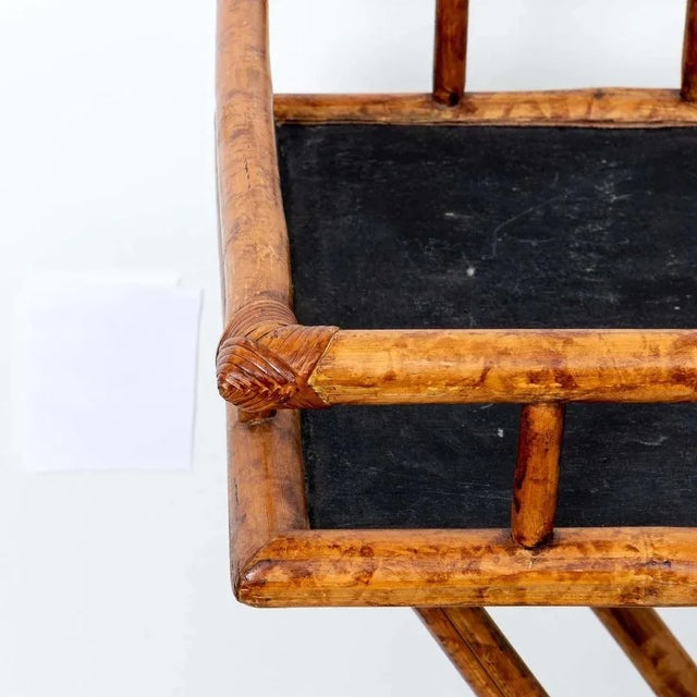 Late 20th Century Bamboo Butler Tray on Stand For Sale - Image 5 of 6