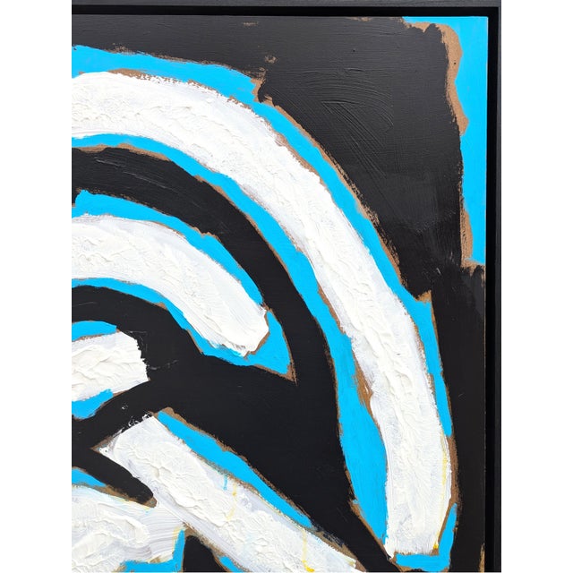 2020s Paul Reeves "Codex" Contemporary Black, Blue & White Expressionist Abstract Gesture Painting, 2025 For Sale - Image 5 of 10