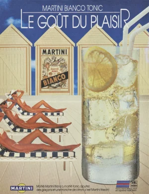 1987 Vintage French Martini Alcohol Advertisement Print